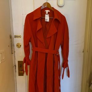 Red trench coat